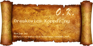 Oreskovics Koppány névjegykártya